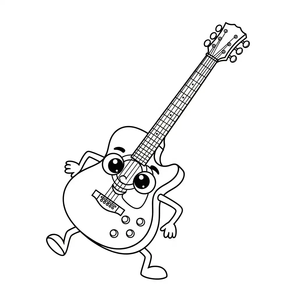 descargar Guitarra para colorear gratis