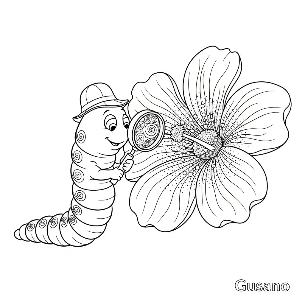 Gusano para colorear para imprimir gratis