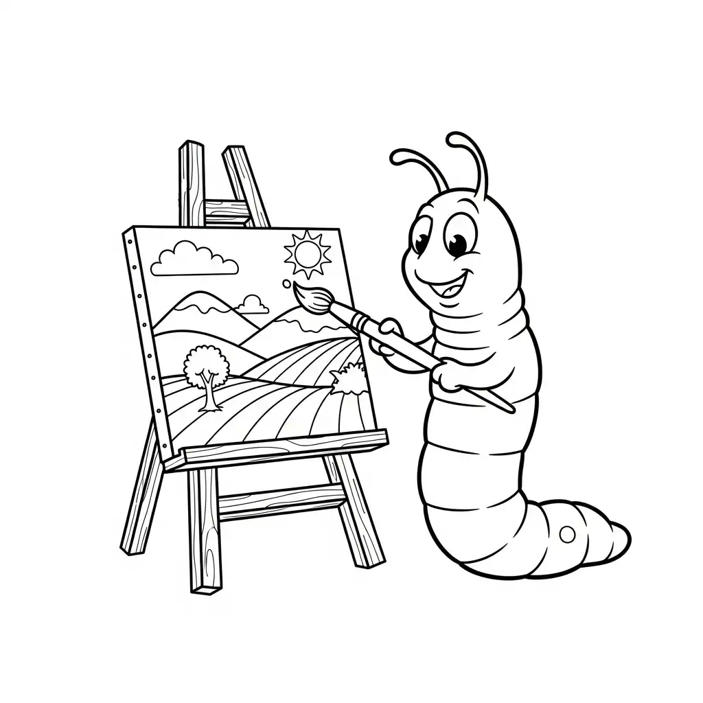 Gusano para colorear para imprimir para niño de 3 años