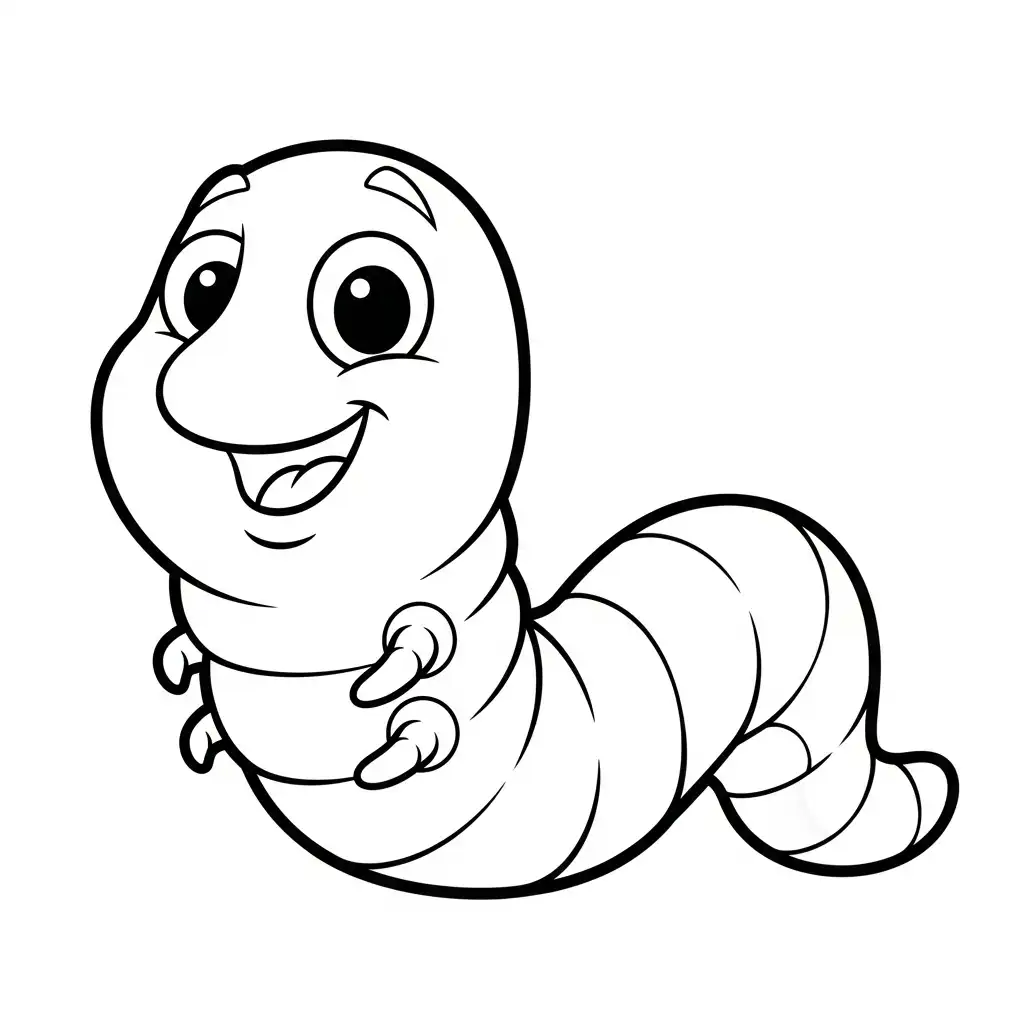 Gusano para colorear para niños para imprimir gratis