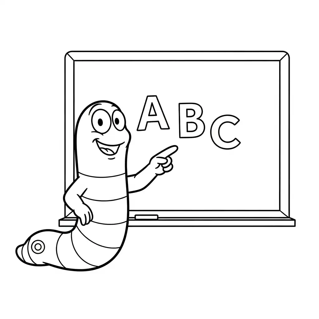 Gusano para colorear para imprimir gratis 2