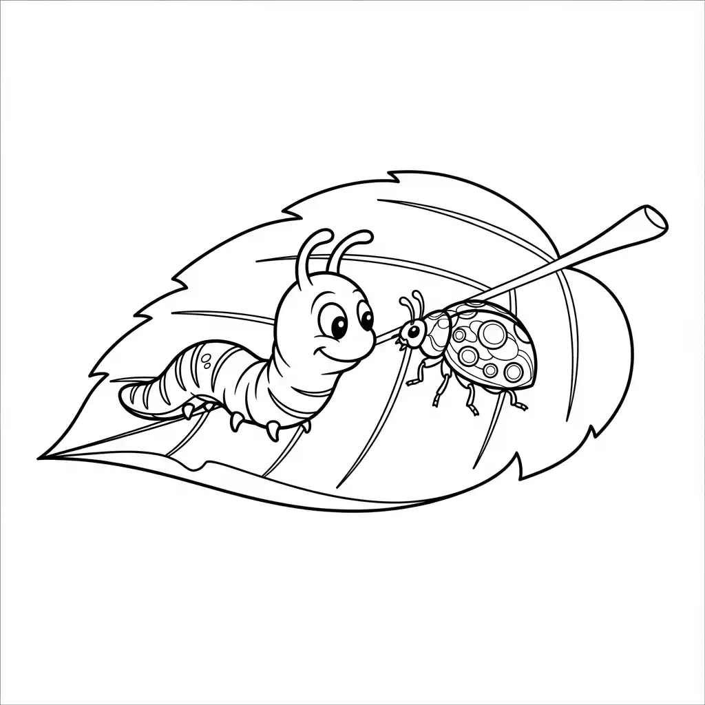 Gusano para colorear para niño de 6 años