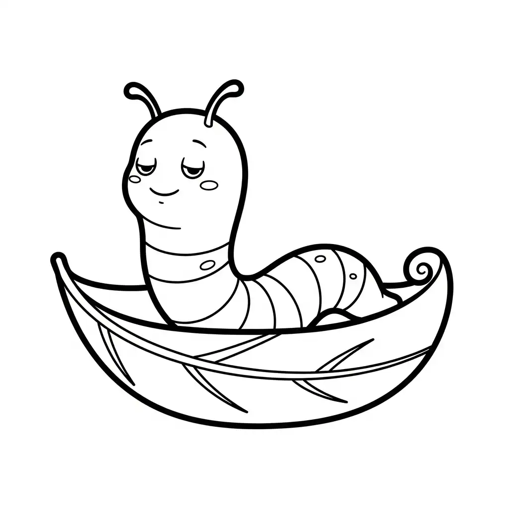 Gusano para colorear educativo para niño 1