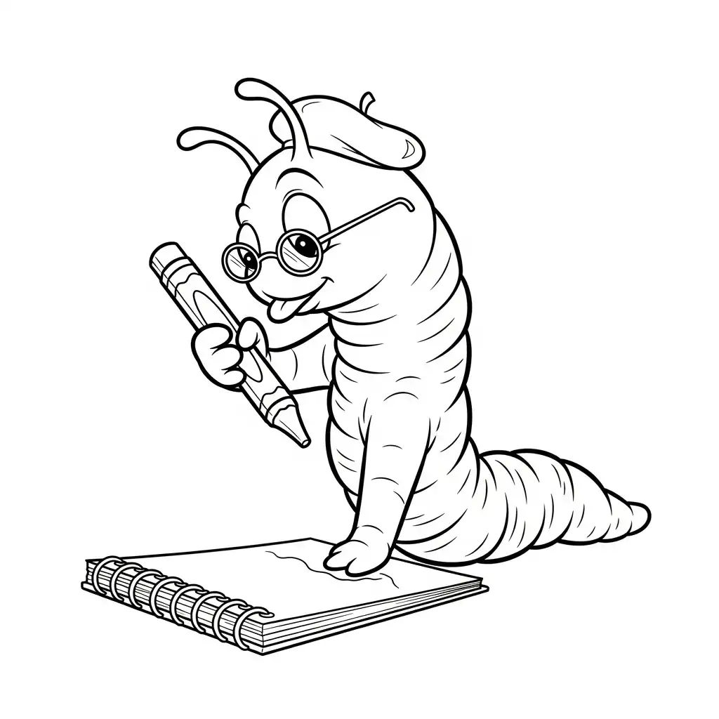 Gusano para colorear para niño de 2 años