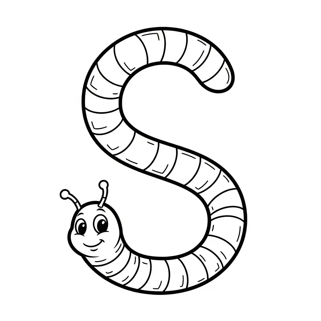 Gusano para colorear gratis 1