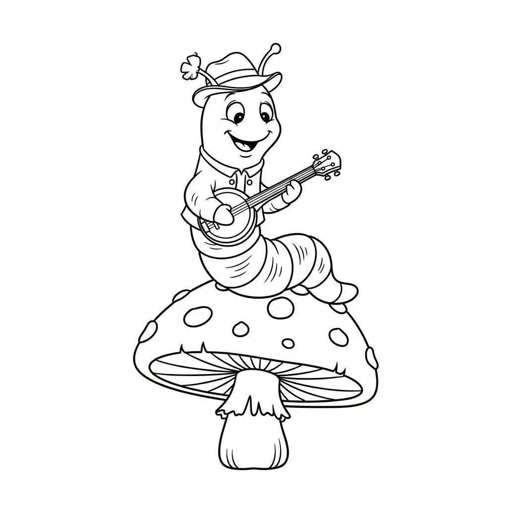 Gusano para colorear para niños para imprimir