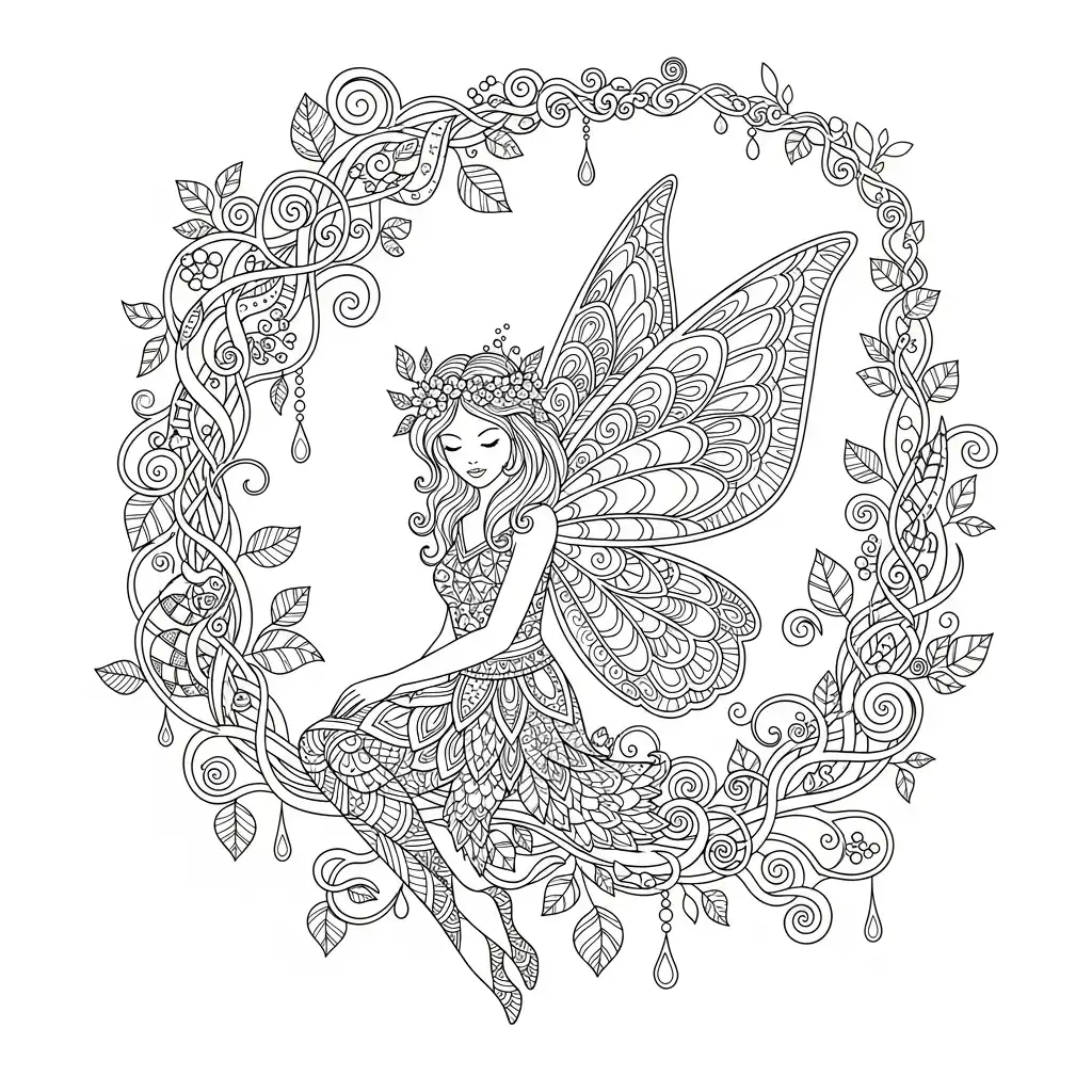 Hada para colorear y recortar para imprimir