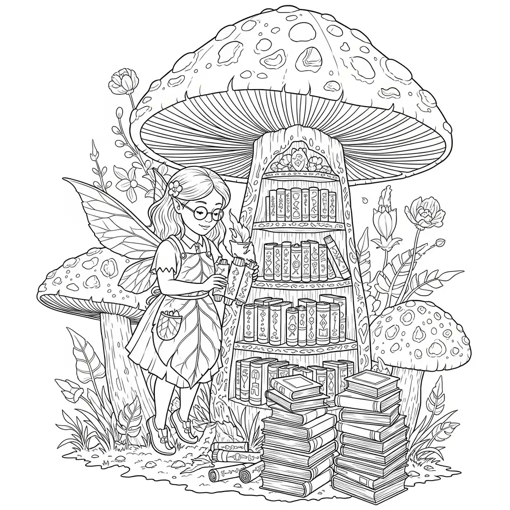 Hada para colorear para imprimir para niño de 10 años