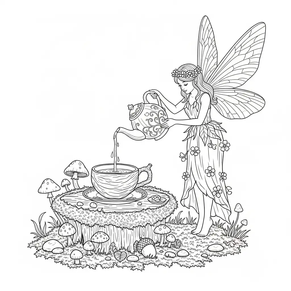 imagen de Hada para colorear para niño 1