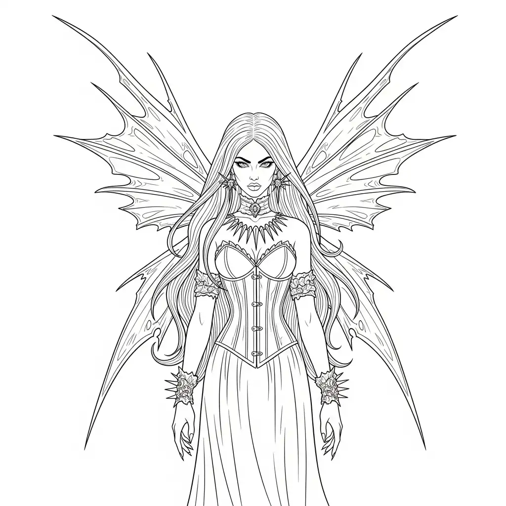 Hada para colorear para niño de 8 años