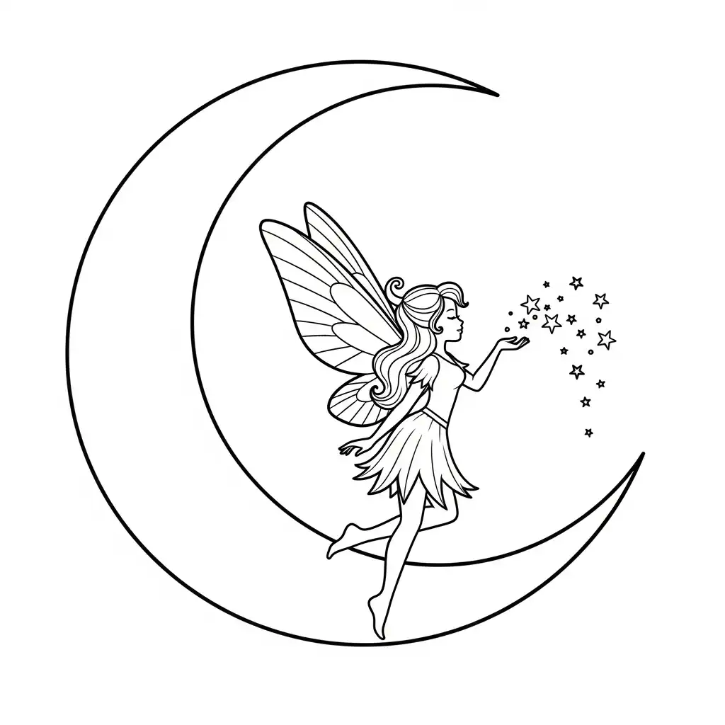 imagen de Hada para colorear para niño