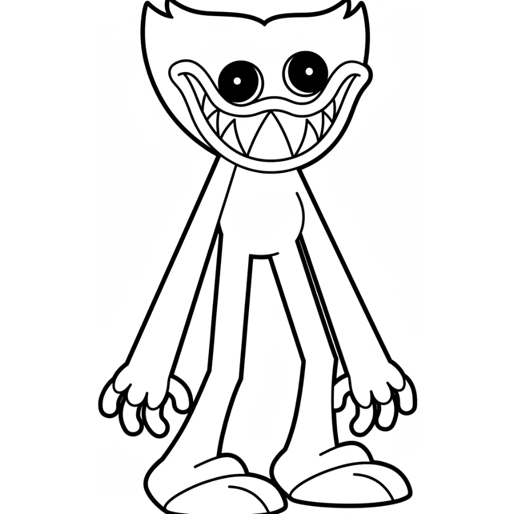 Huggy Wuggy 10 para colorear para imprimir para niño de 7 años