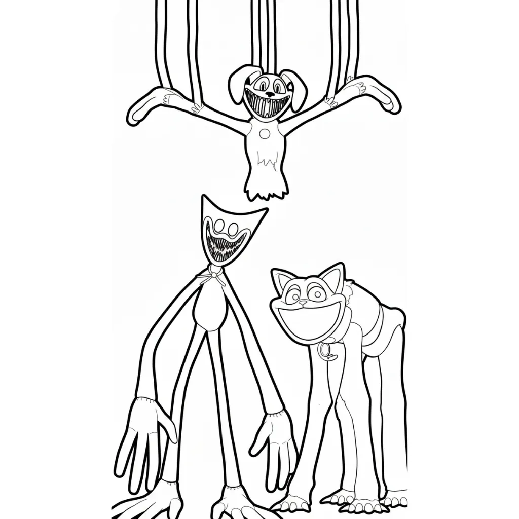 Huggy Wuggy 11 para colorear para niño de 4 años