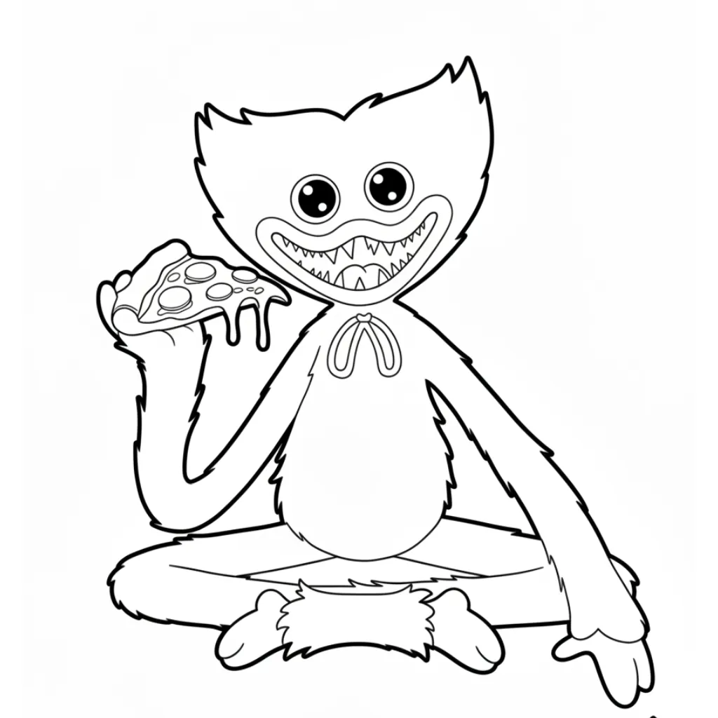 Huggy Wuggy 14 para colorear para niño para imprimir gratis