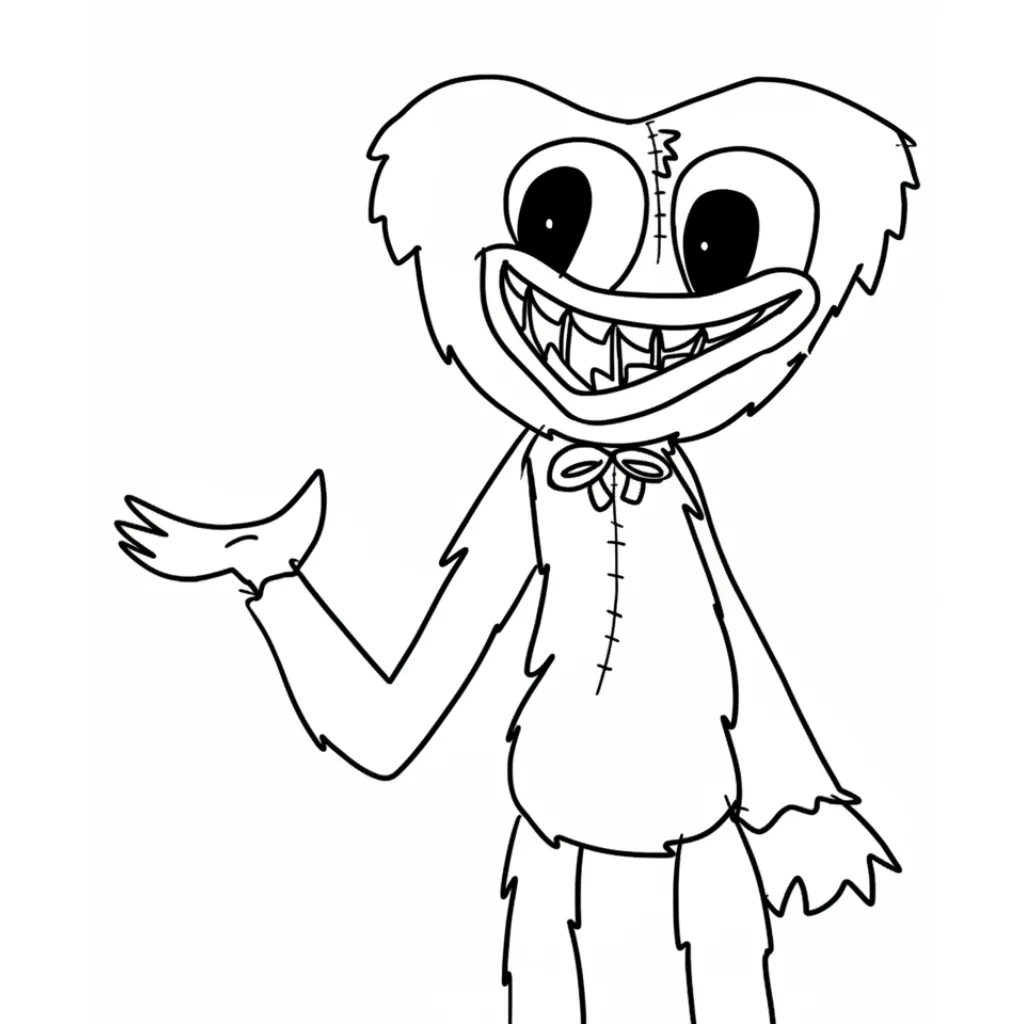Huggy Wuggy 15 para colorear para niños para imprimir