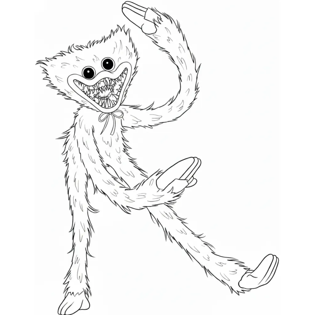 Huggy Wuggy 17 para colorear para niño de para imprimir
