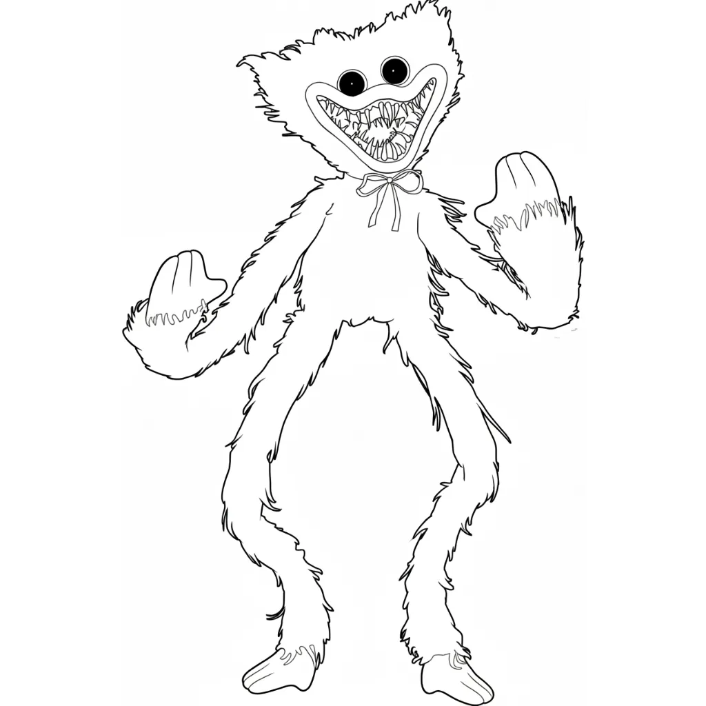 Huggy Wuggy 2 para colorear en línea para niño