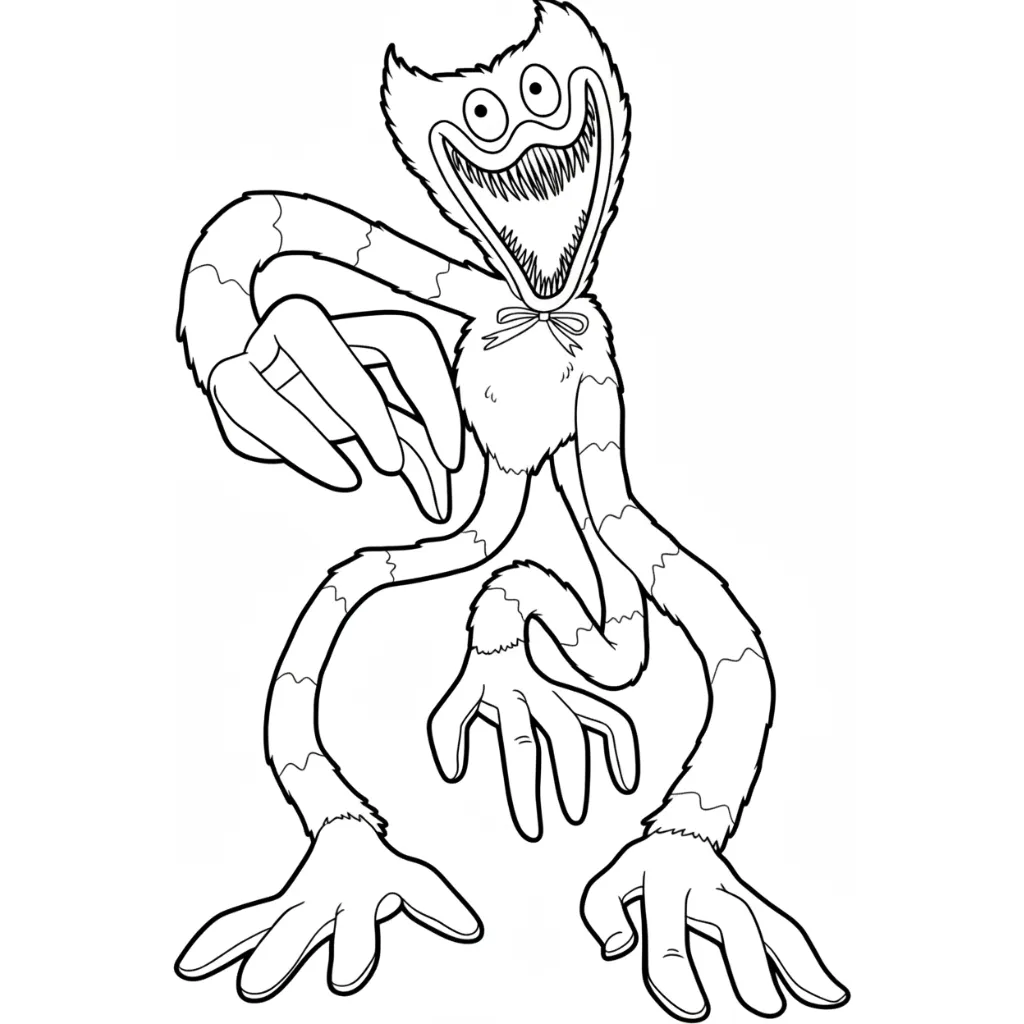 Huggy Wuggy 3 para colorear para imprimir para niño de 2 años