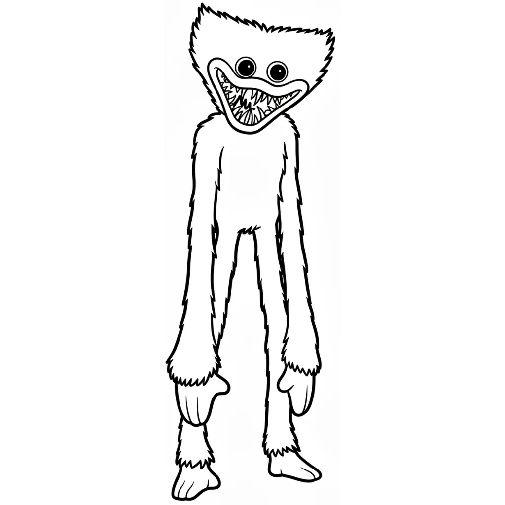 Huggy Wuggy 4 para colorear para imprimir para niño de 10 años