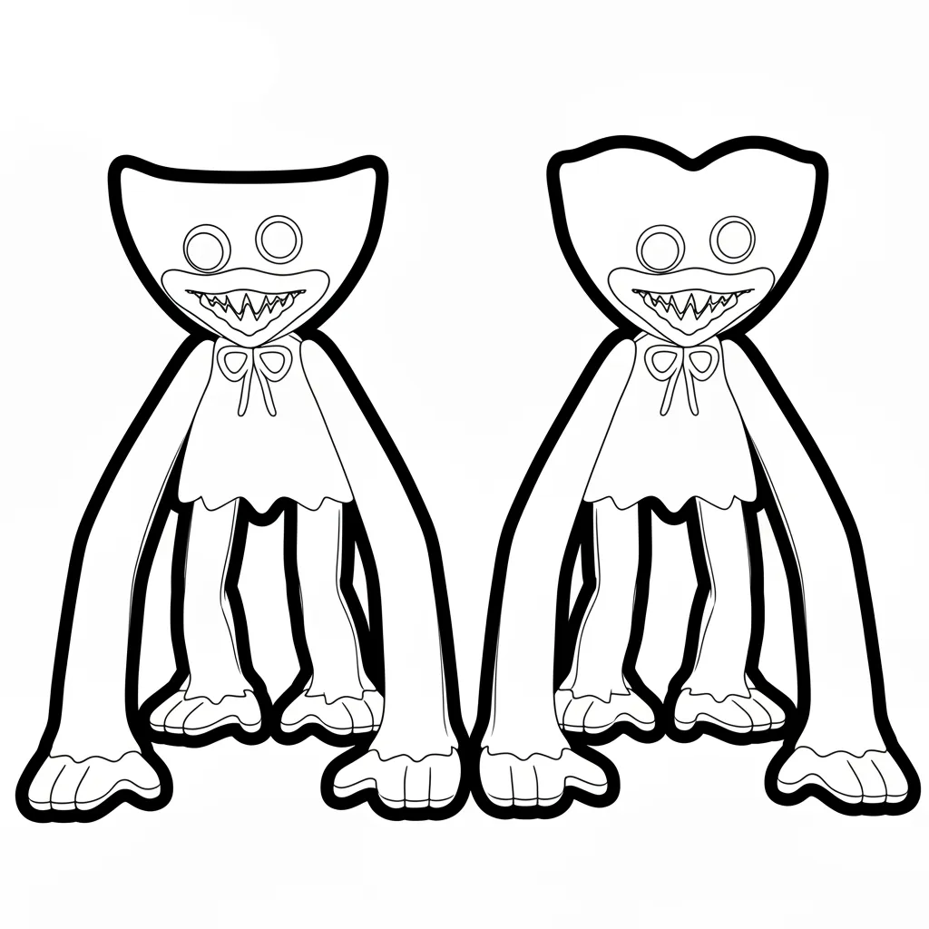 Huggy Wuggy 6 de niño para colorear para imprimir