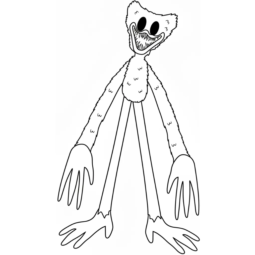 Huggy Wuggy 8 para colorear para niño de 8 años