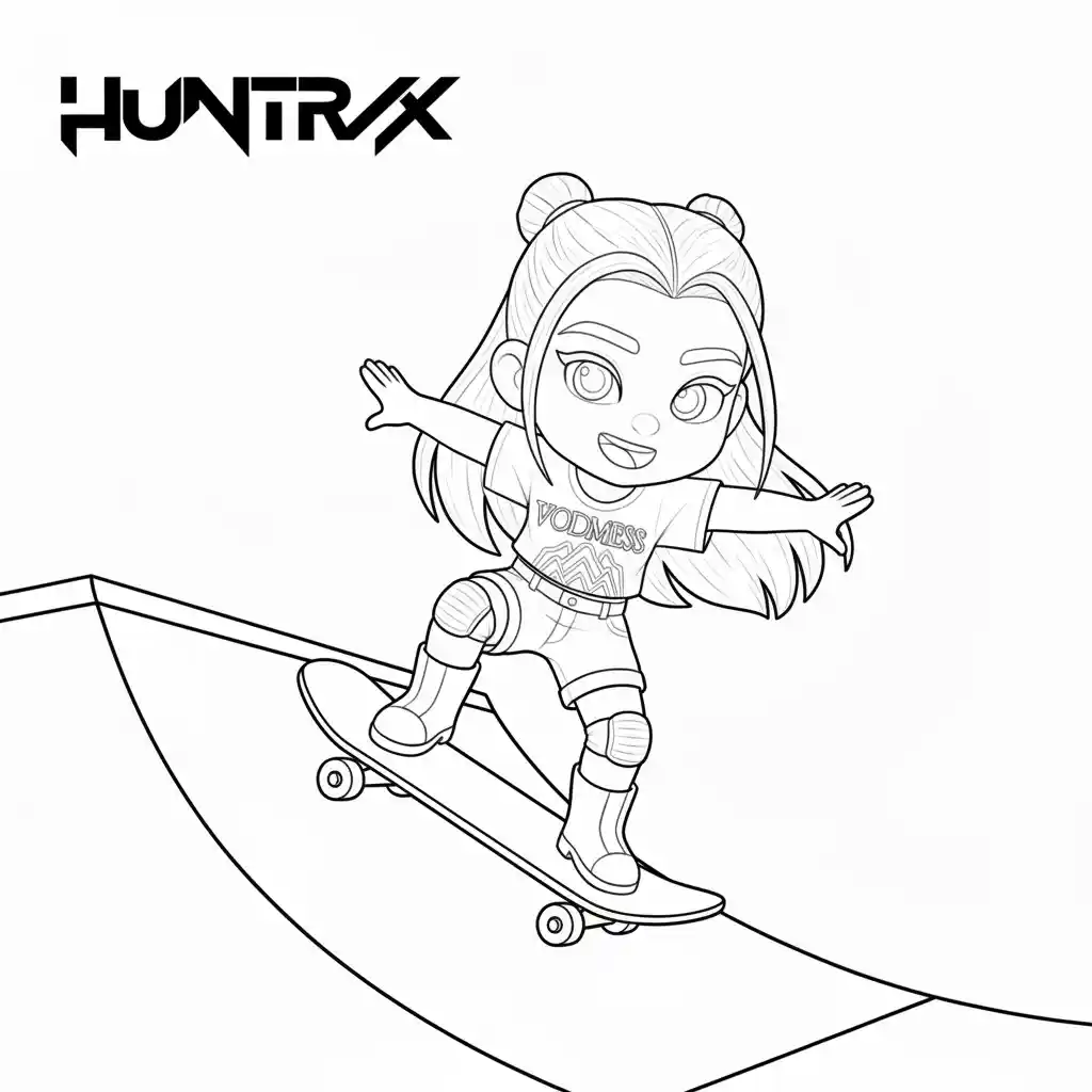 Huntrix para colorear para imprimir para niño de 7 años 2