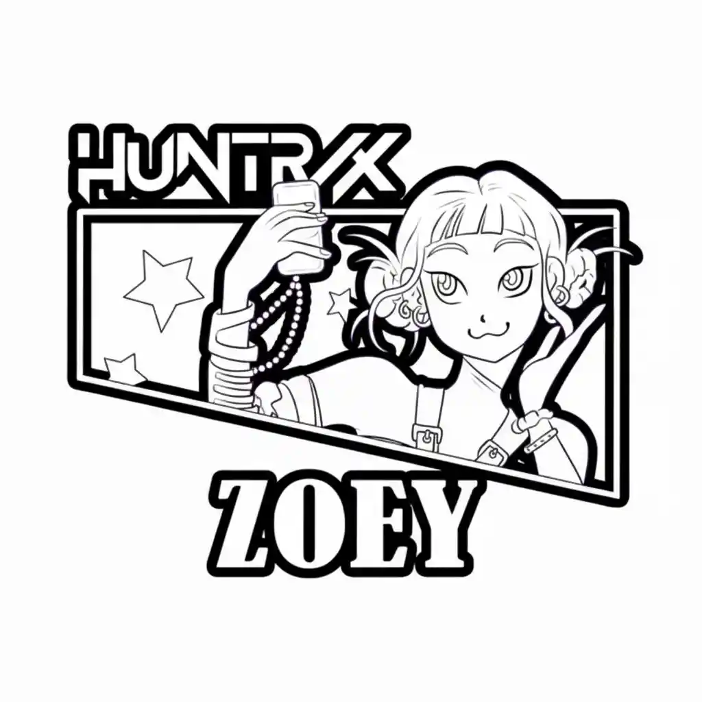 Huntrix para colorear para imprimir para niño de 7 años