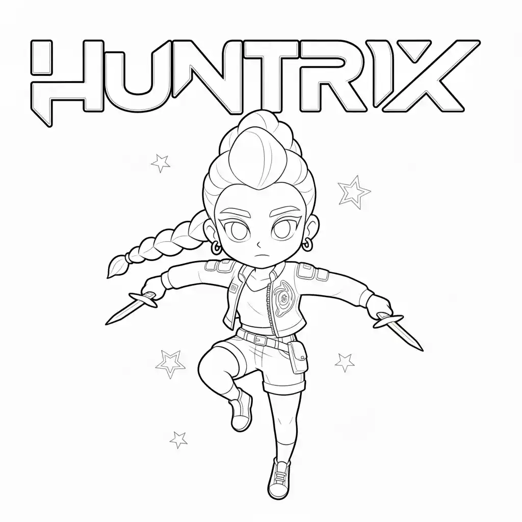 Huntrix para colorear en línea