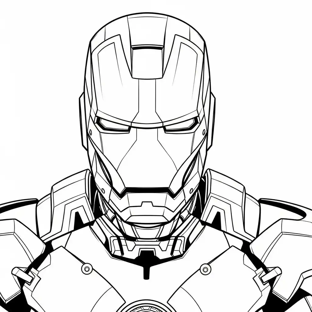 Iron Man para colorear educativo para niño