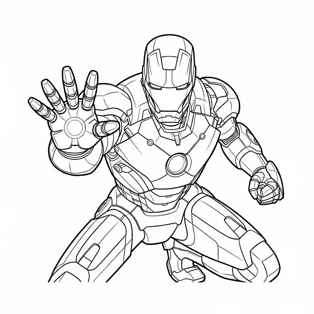 Iron Man para colorear para imprimir para niños 2
