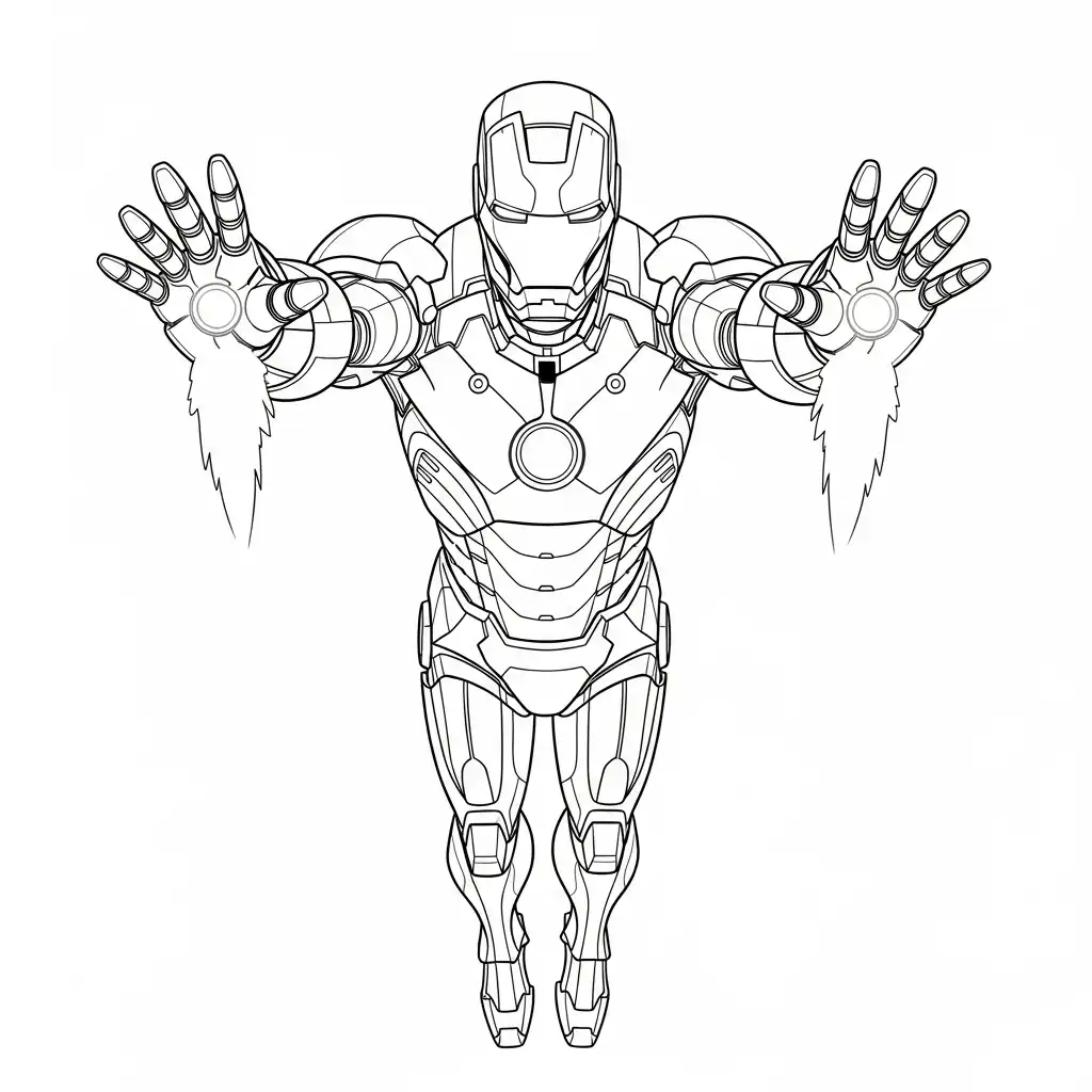 Iron Man para colorear educativo para niño 1