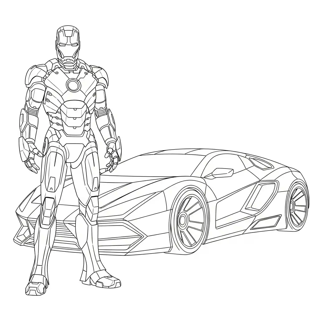 Iron Man para colorear para imprimir para niños 3