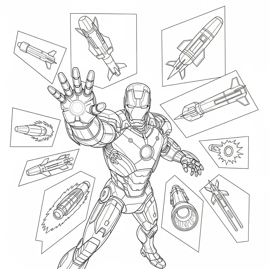 Iron Man para colorear para imprimir pdf