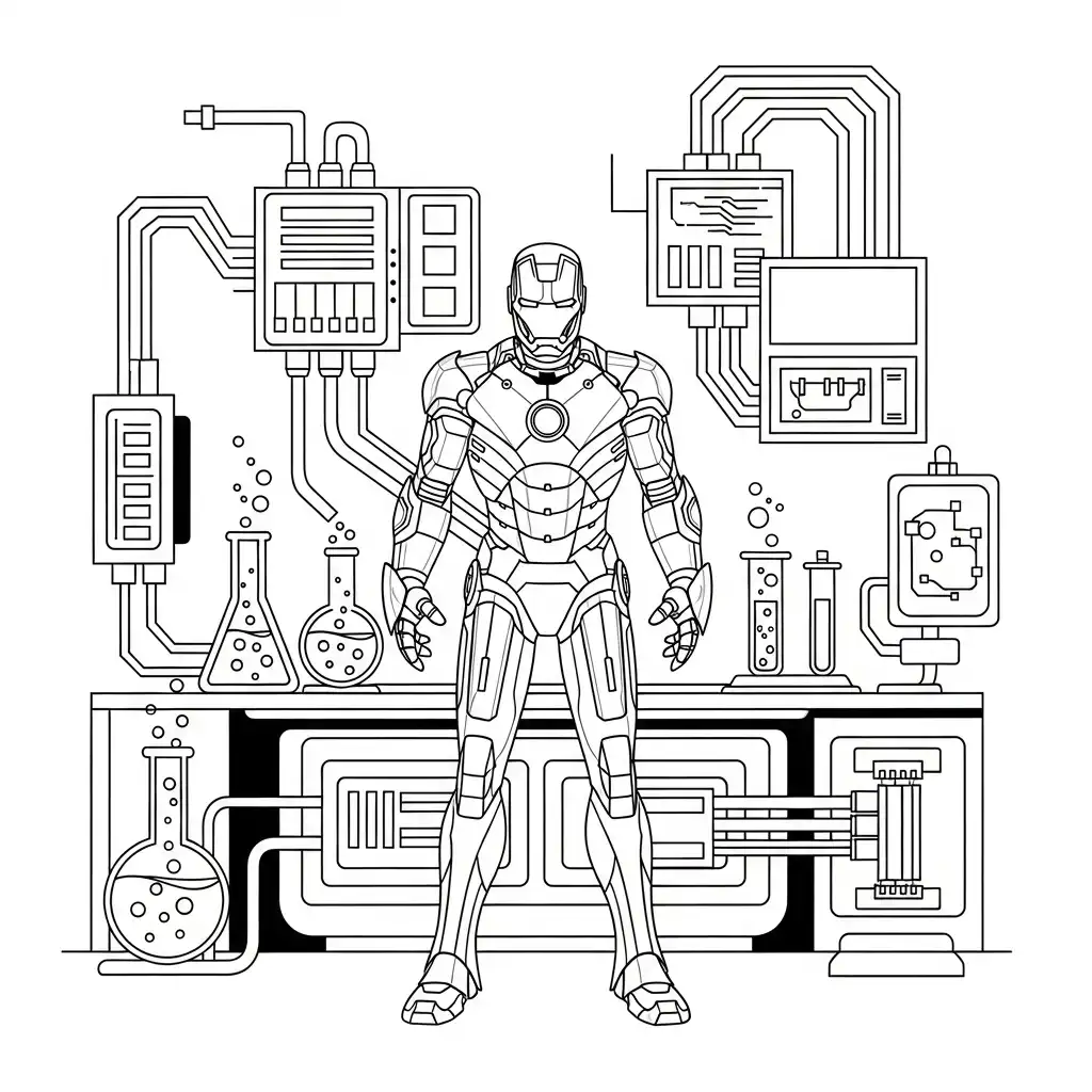 Iron Man para colorear para imprimir kawaii