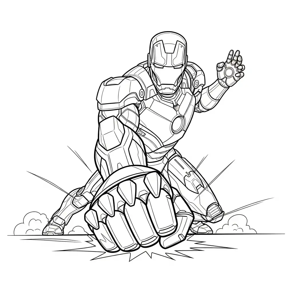 Iron Man para colorear para niño de 8 años
