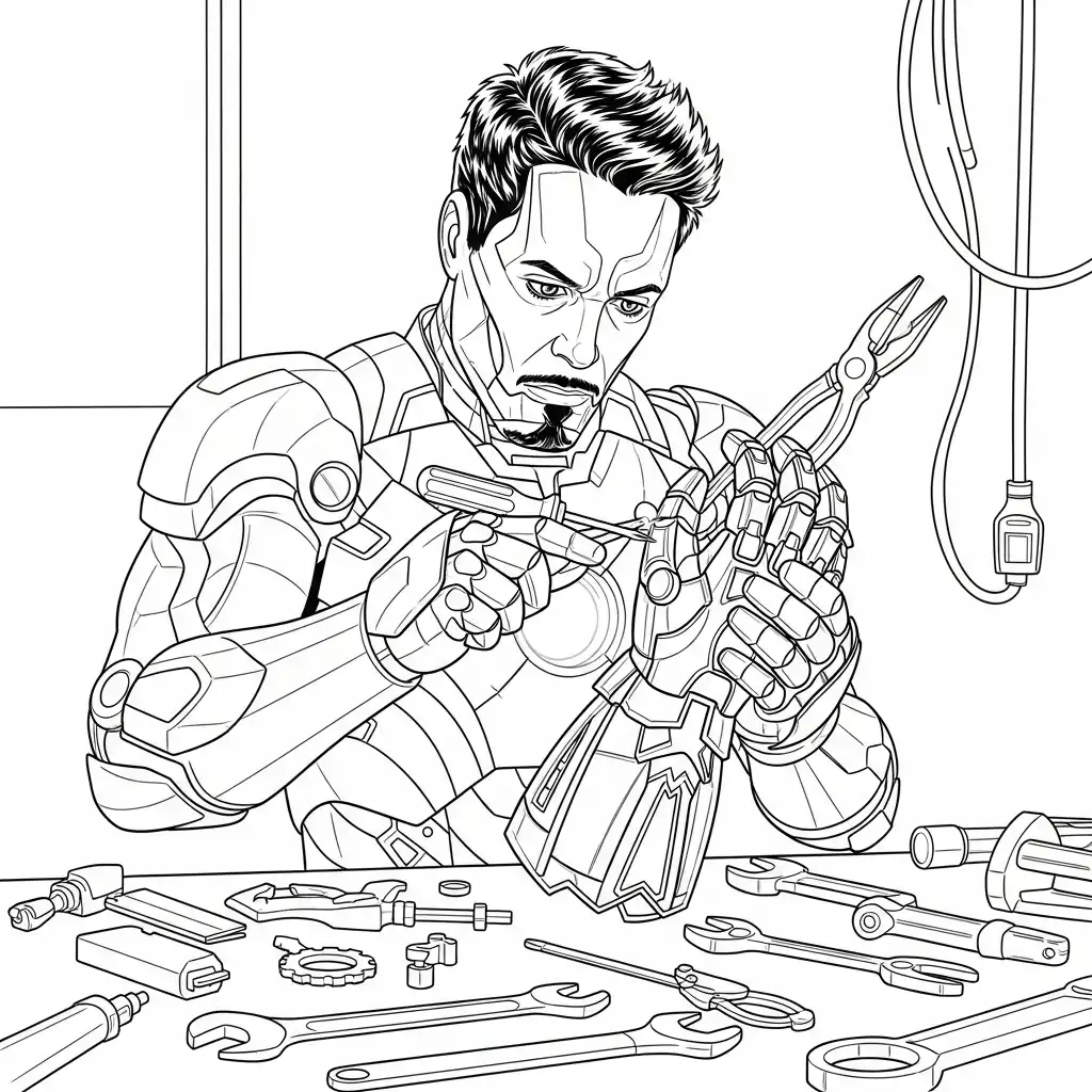 Iron Man para colorear para imprimir para niño de 12 años