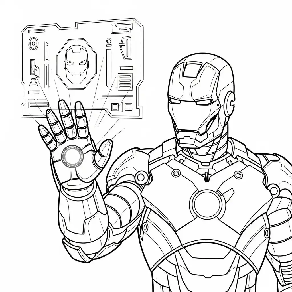 Iron Man para colorear para imprimir para niño de 2 años 1