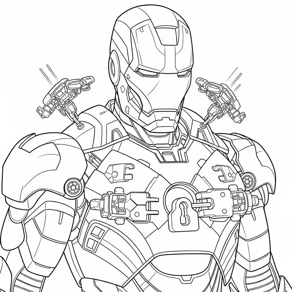 Iron Man para colorear para niño para imprimir