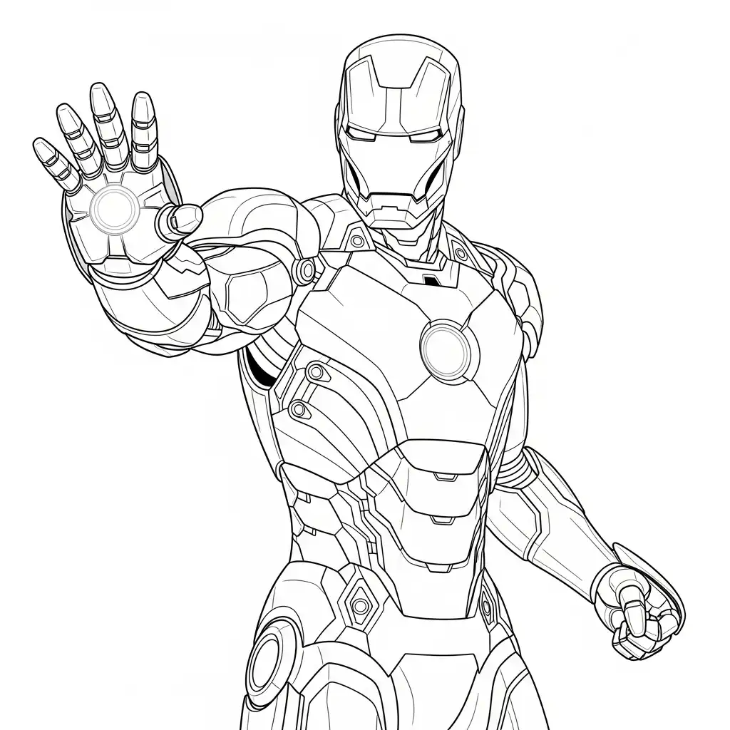 Iron Man para colorear para imprimir para niño de 4 años 1