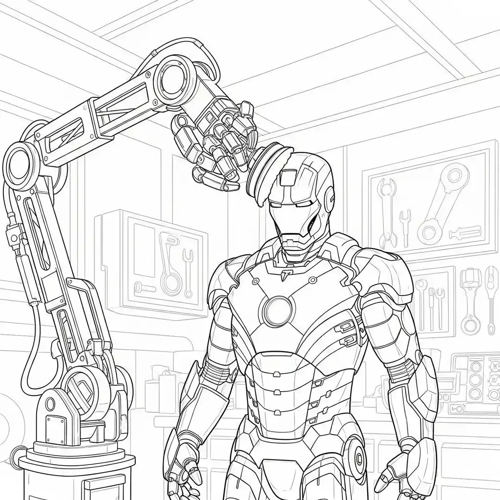 Iron Man para colorear para niño de 4 años