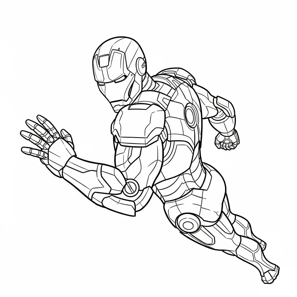 Iron Man para colorear para imprimir para niño de 4 años