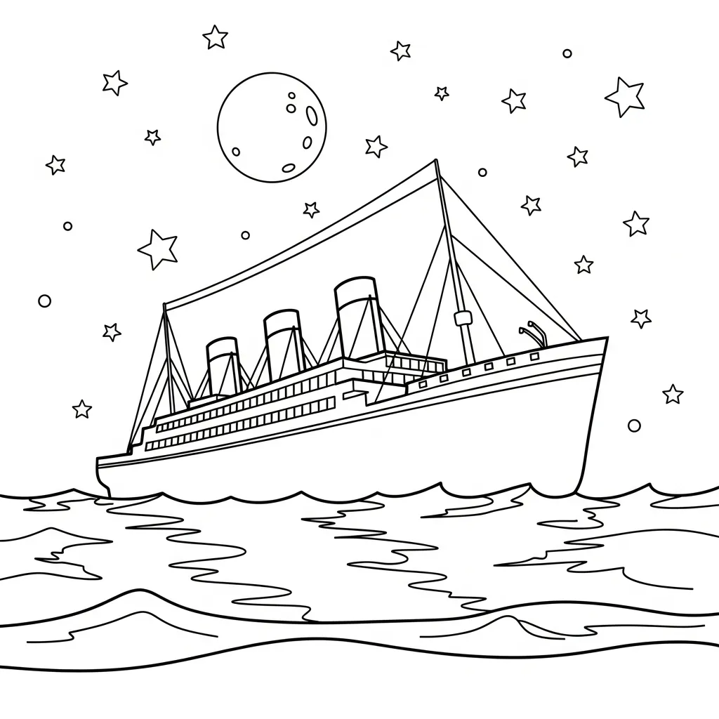 Titanic 15 para colorear para niño de 10 años