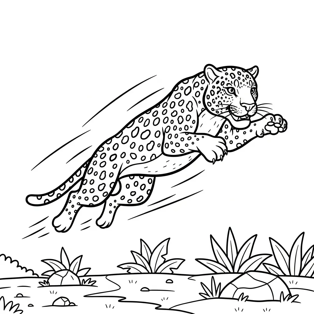 Jaguar 12 para colorear gratis en línea