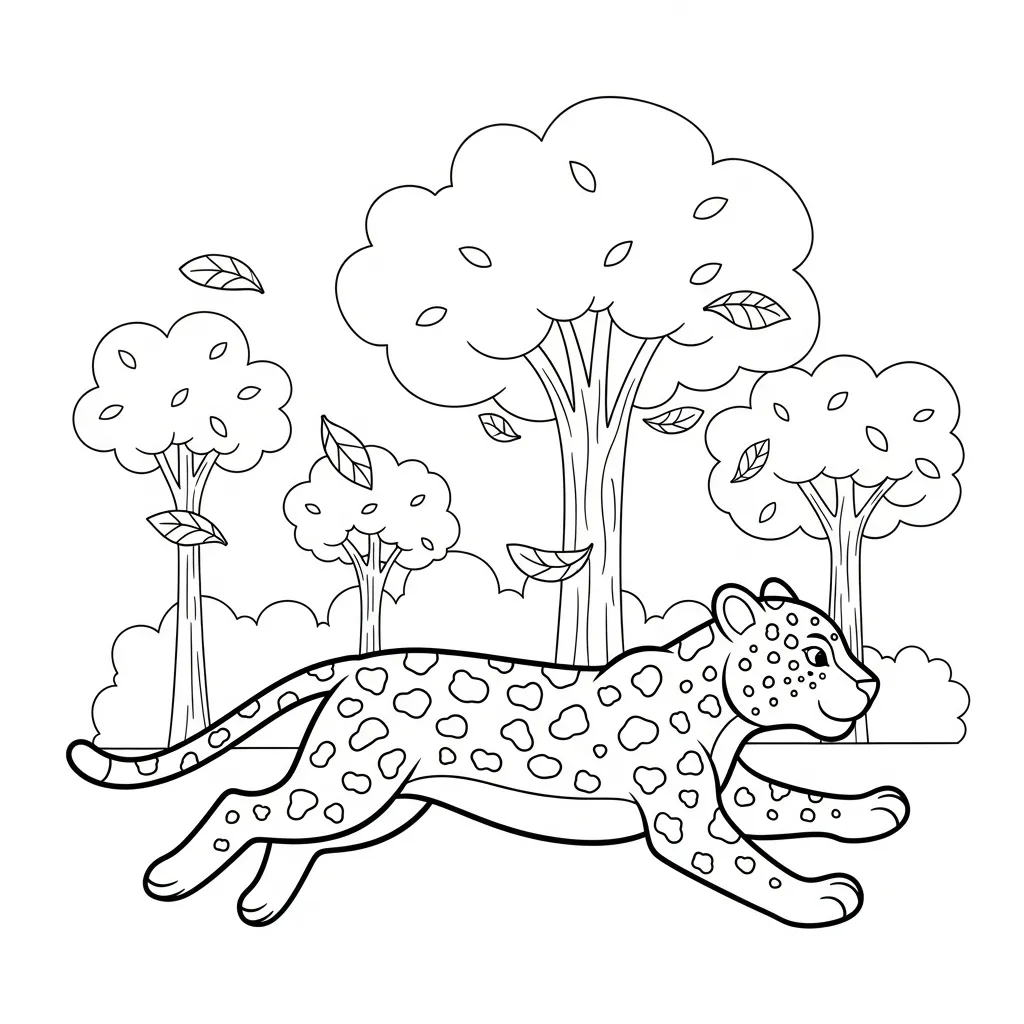 Jaguar 16 para colorear para niño de 10 años