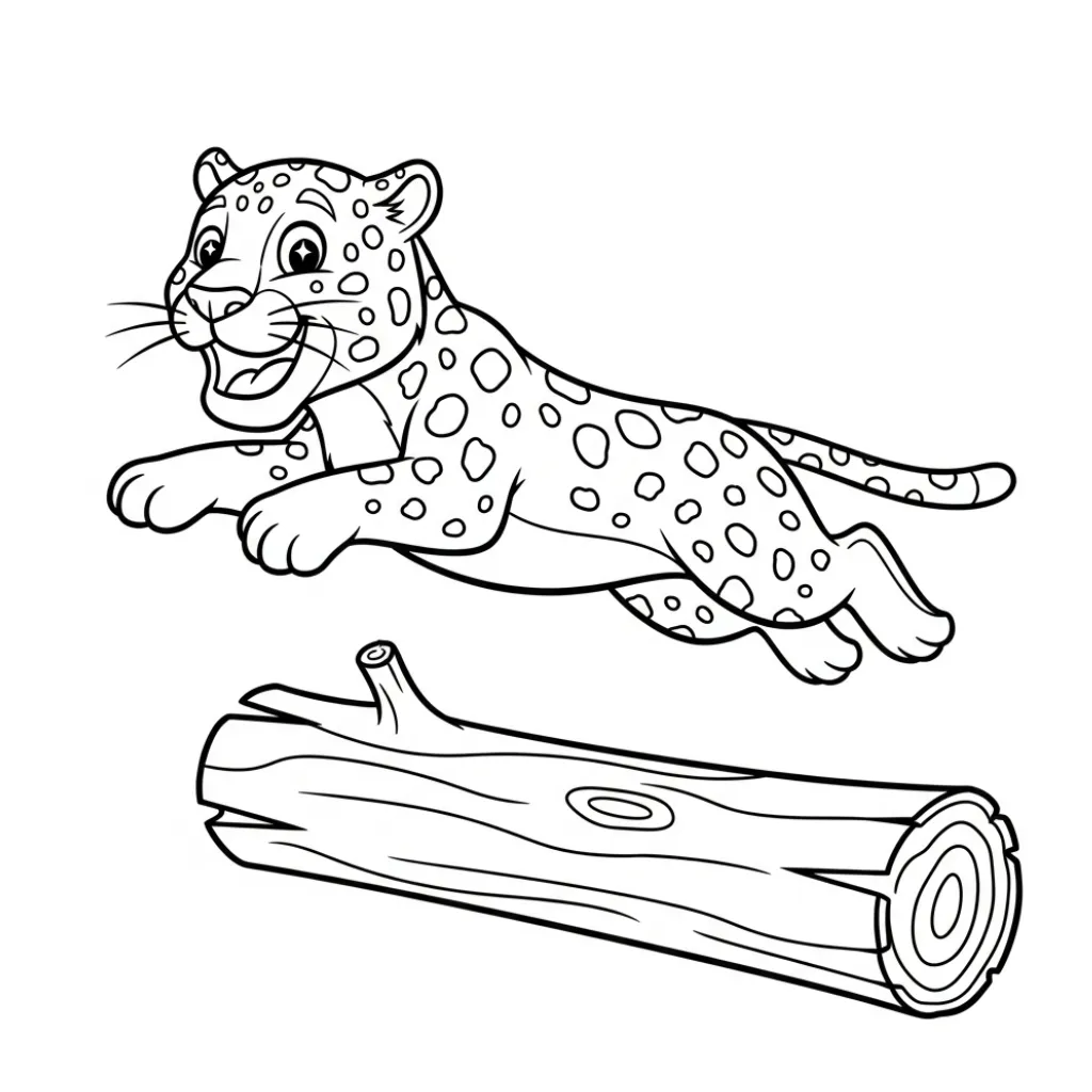 Jaguar 9 para colorear para niños