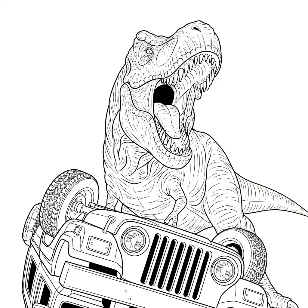 Jurassic Park para colorear para imprimir kawaii