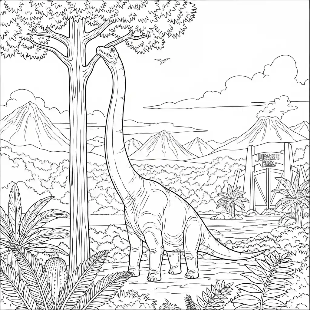 Jurassic Park para colorear para imprimir pdf