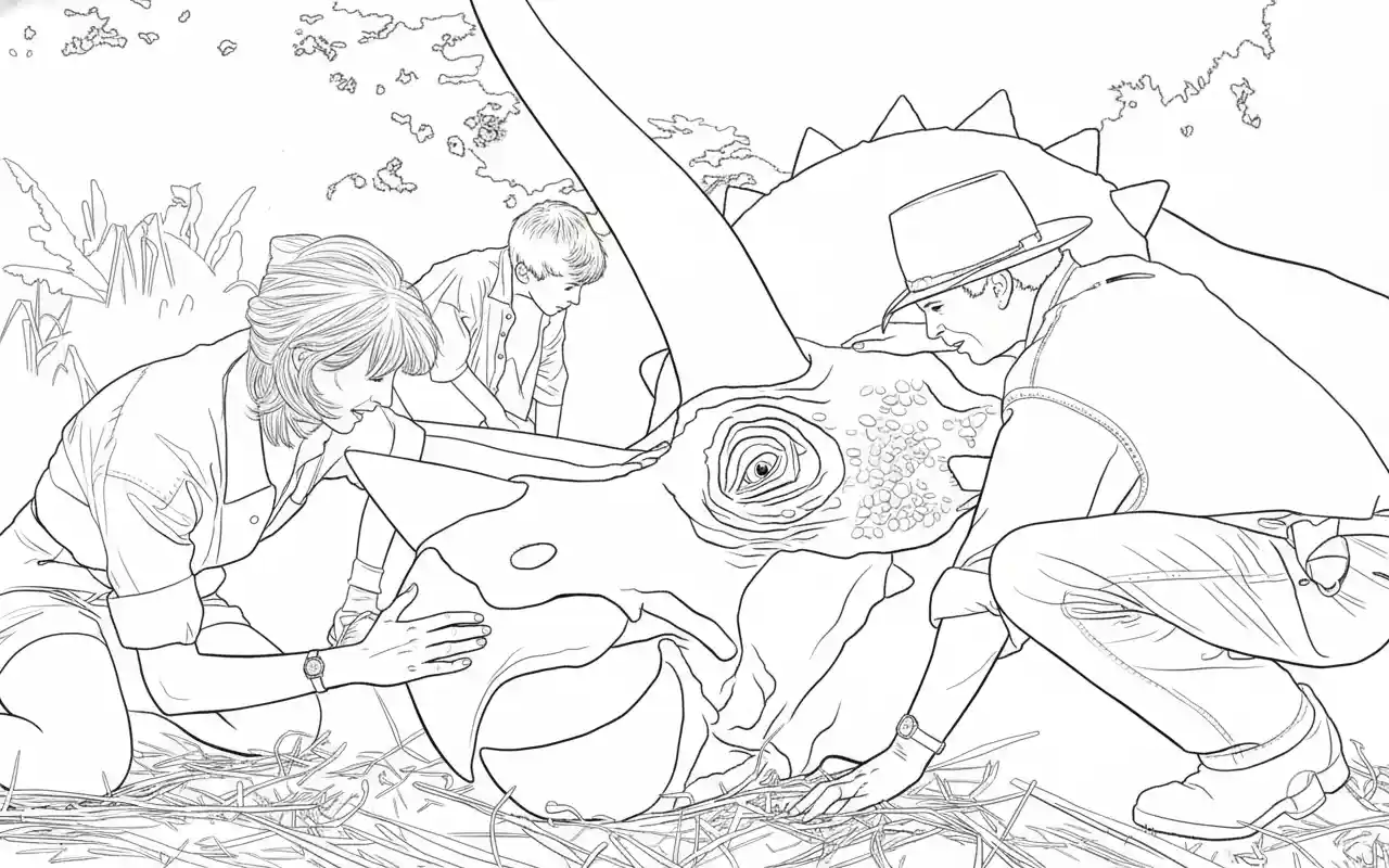 Jurassic Park para colorear para niño para imprimir