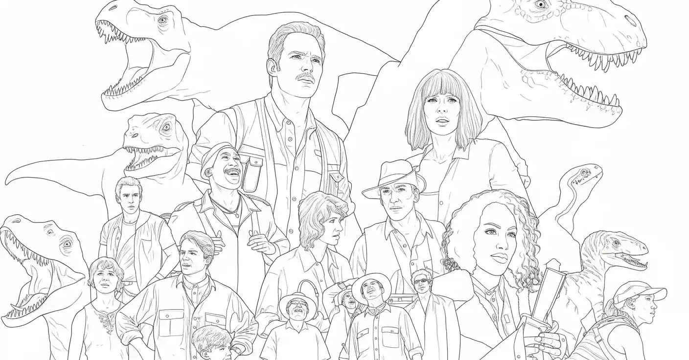 Jurassic Park para colorear para niño