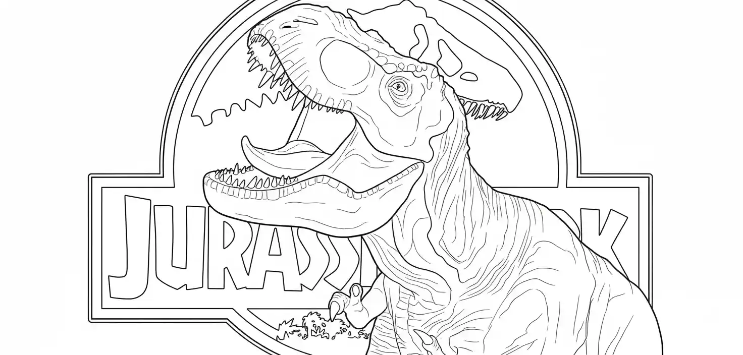 Jurassic Park de niño para colorear para imprimir